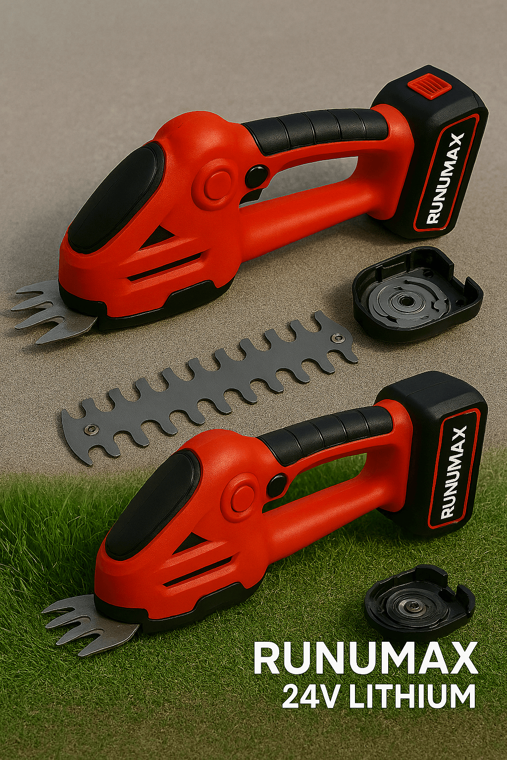 Wood Ranger Hedge Trimmer – cordless, battery-powered garden tool with ergonomic handle and dual-action blades, ideal for precise hedge trimming.
