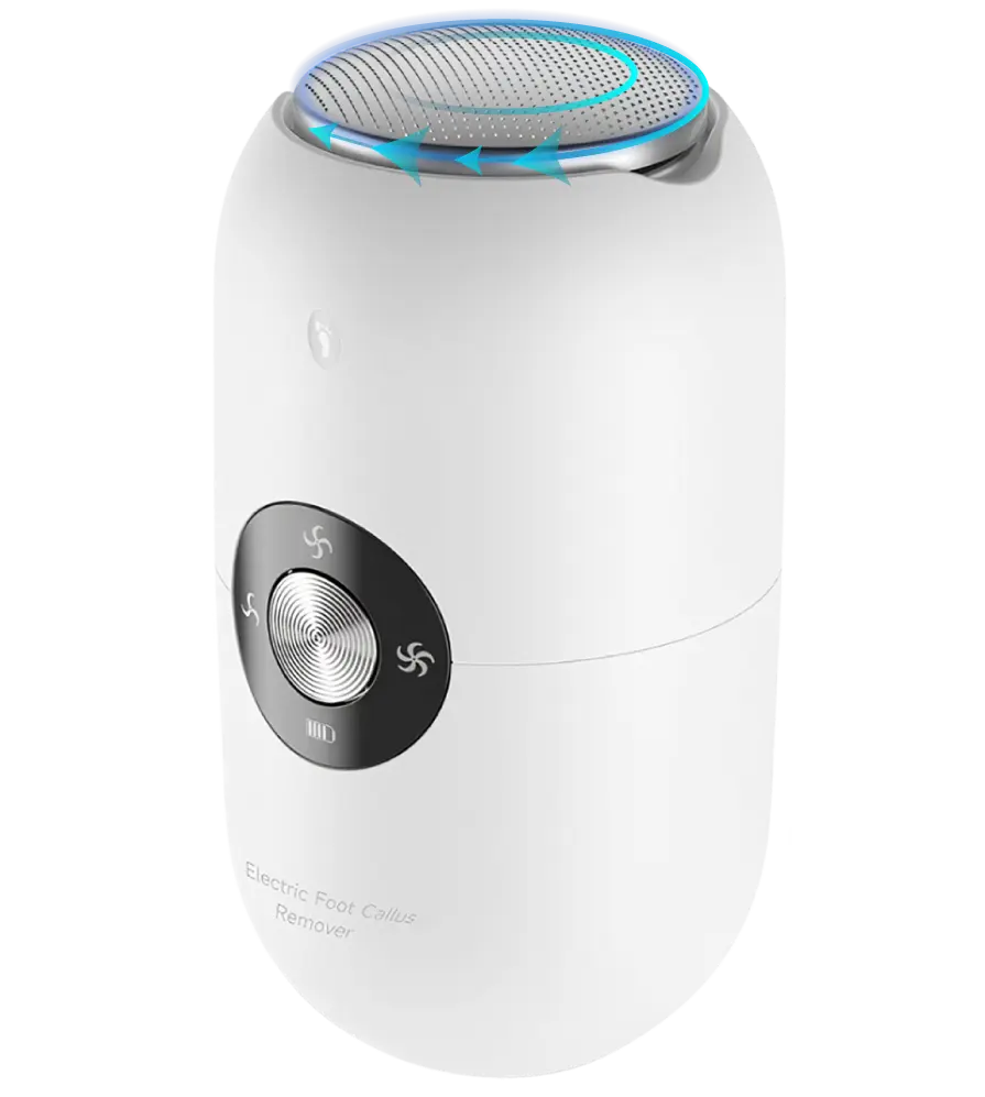 Using a portable pedicure device for home to remove heel calluses